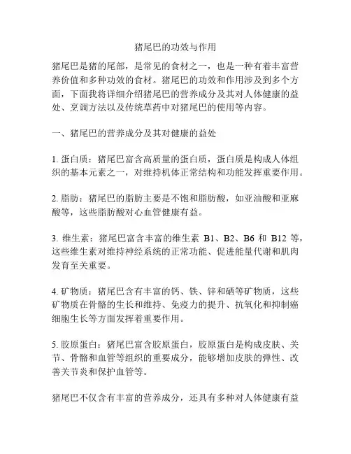 猪尾巴的功效与作用