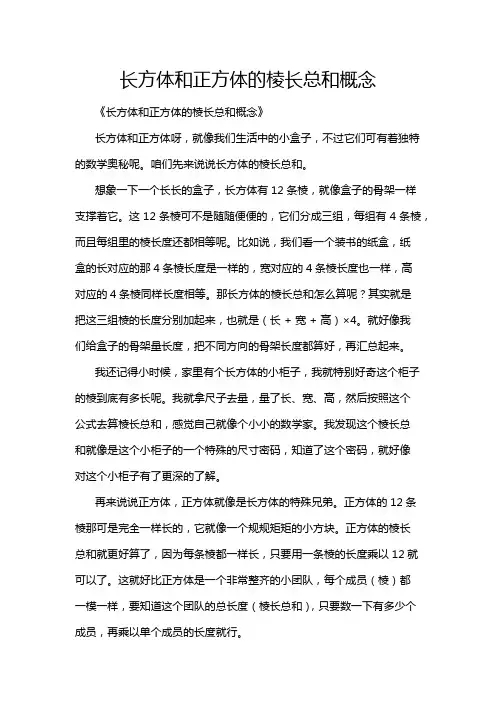 长方体和正方体的棱长总和概念
