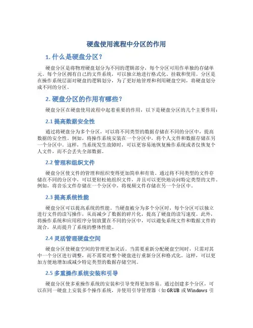 硬盘使用流程中分区的作用