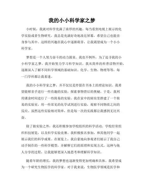 我的小小科学家之梦