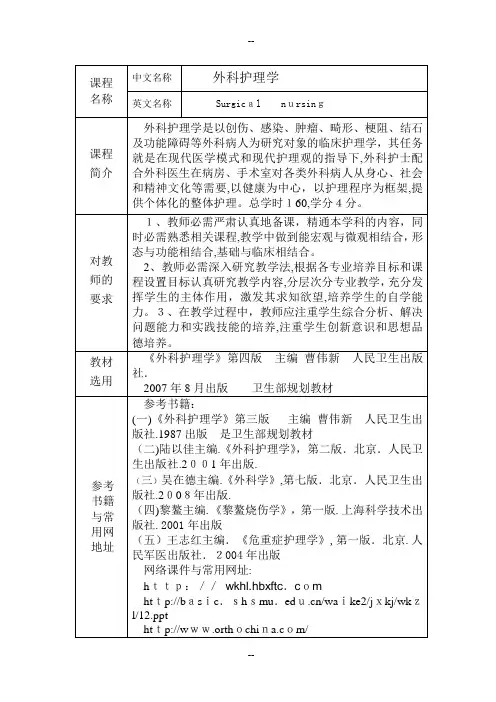 外科护理学电子教案-07损伤烧伤病人的护理