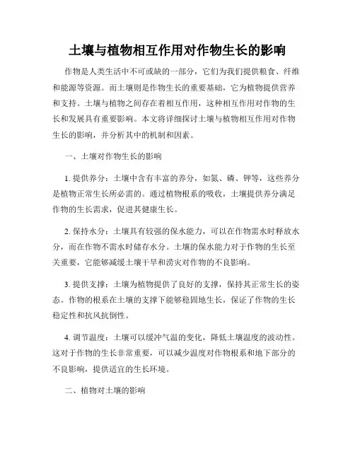 土壤与植物相互作用对作物生长的影响