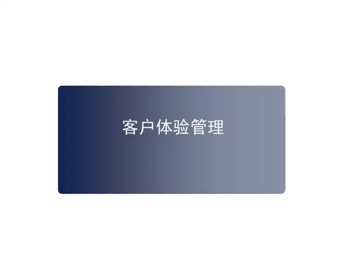 客户体验管理