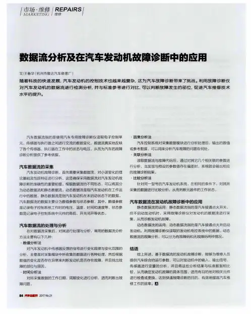 数据流分析及在汽车发动机故障诊断中的应用