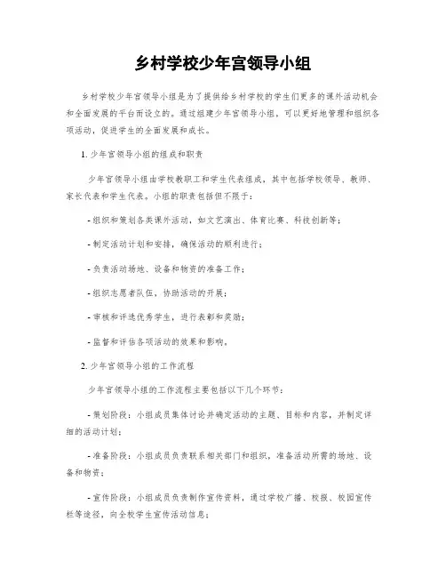 乡村学校少年宫领导小组