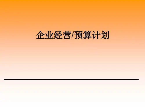 经营预算计划的351