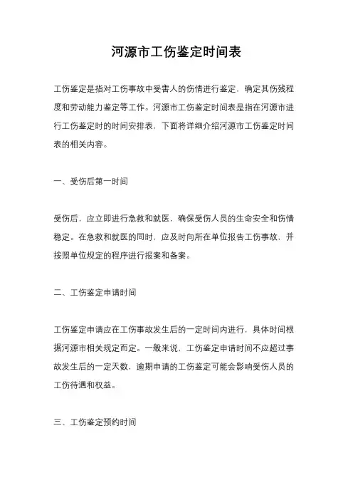 河源市工伤鉴定时间表