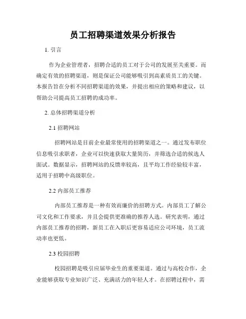 员工招聘渠道效果分析报告