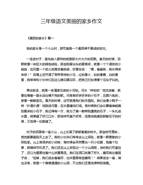 三年级语文美丽的家乡作文
