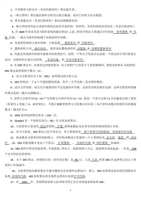 现代密码学考试复习专用