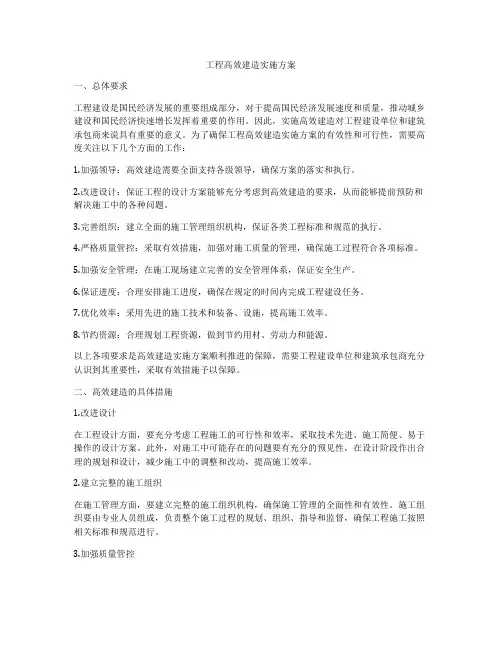 工程高效建造实施方案