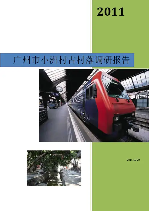 广州市小洲村古村落调研报告