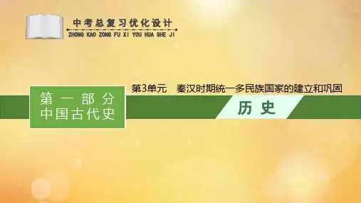 中考历史总复习优化设计第一编第一部分中国古代史第3单元秦汉时期统一多民族国家的建立和巩固课件