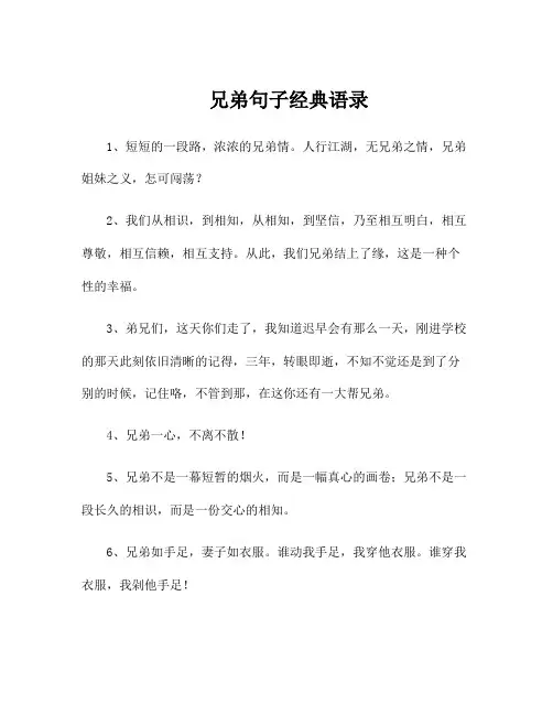兄弟句子经典语录
