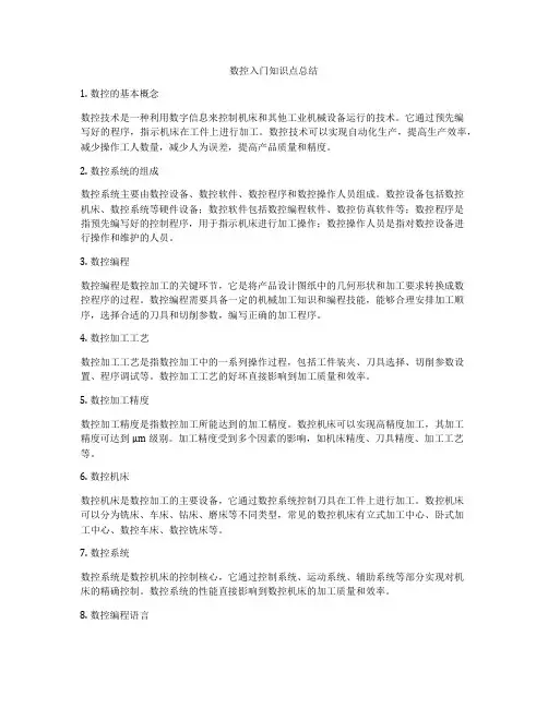 数控入门知识点总结
