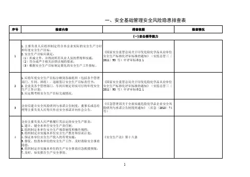 安全风险隐患排查治理表格