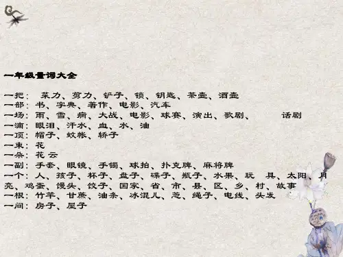 一年级量词大全
