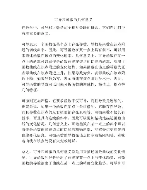 可导和可微的几何意义