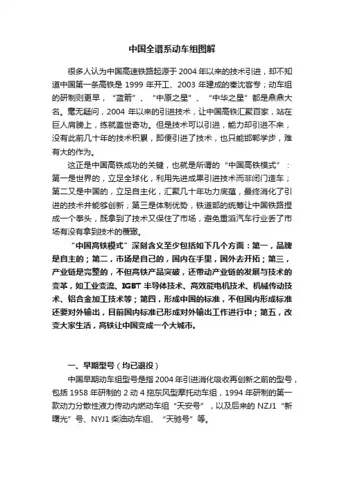 中国全谱系动车组图解