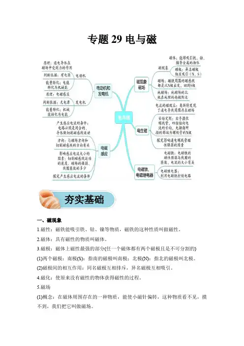 2024年中考物理复习专题29 电与磁讲义(含答案)