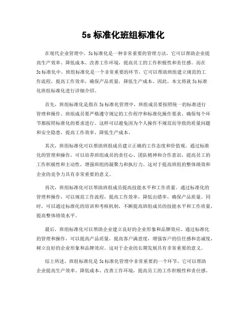 5s标准化班组标准化