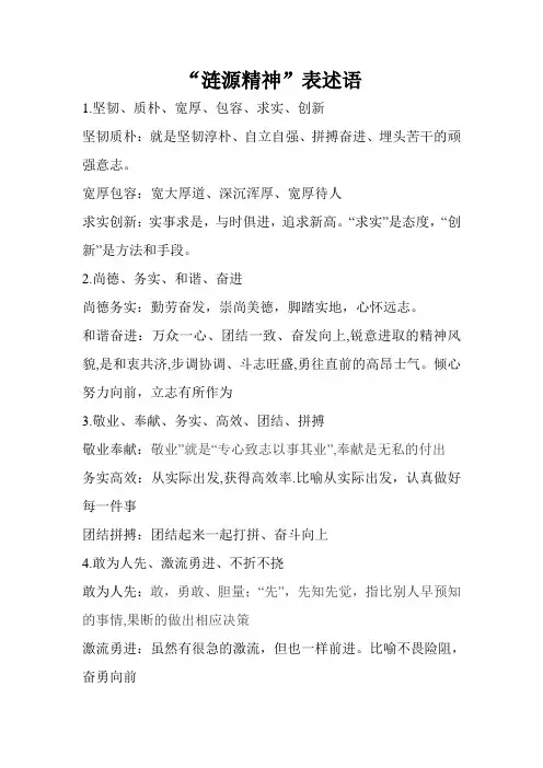 “涟源精神”表述语(新华书店)