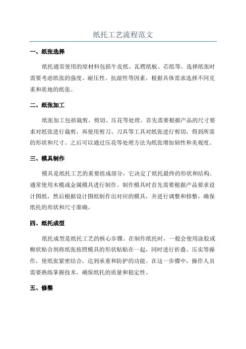纸托工艺流程范文