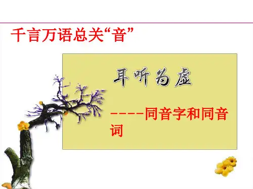 人教版高中语文耳听为虚—同音字和同音词
