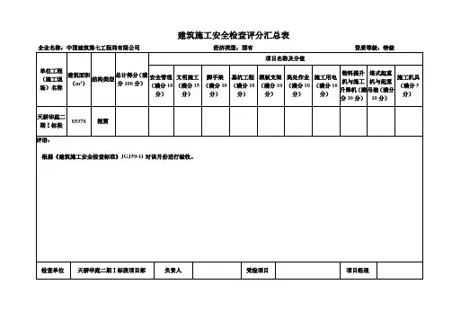 《建筑施工安全检查标准》(JGJ59—11)表格
