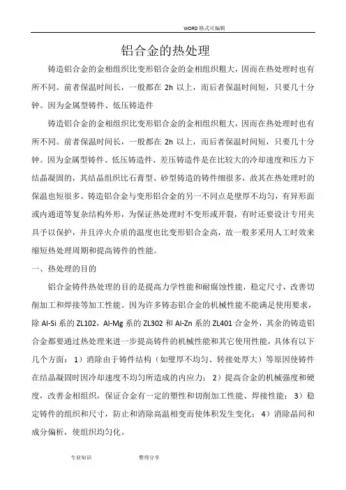 铝合金的热处理