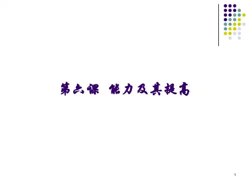 职业生涯规划-能力及其提高PPT课件