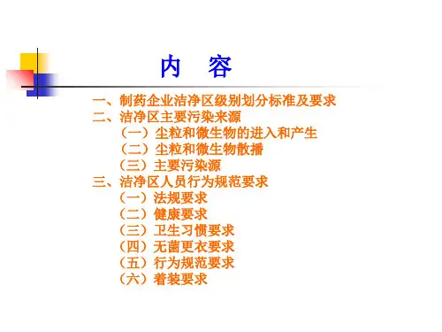 制药企业洁净区人员行为规范要求t-PPT文档资料