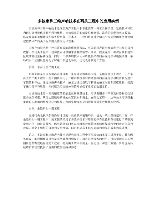 多波束和三维声呐技术在码头工程中的应用实例