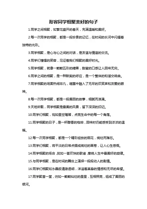 形容同学相聚美好的句子