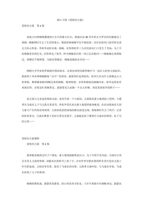 浙江卫视《爱情有点蓝》分集