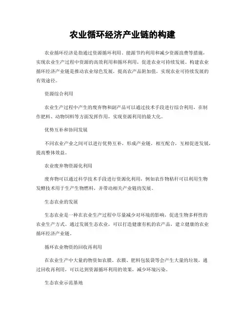 农业循环经济产业链的构建