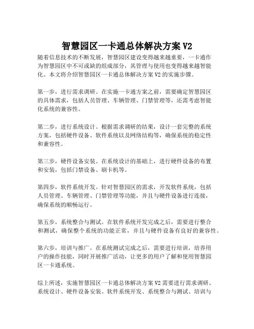 2023-智慧园区一卡通总体解决方案V2-1