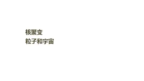 核聚变、粒子和宇宙   课件