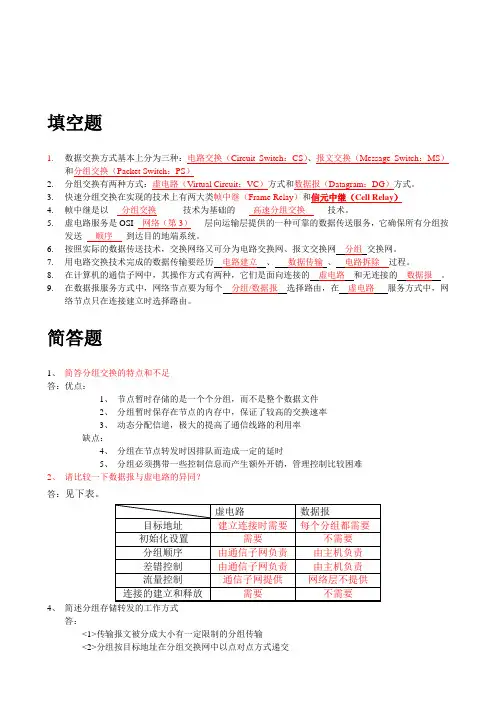 分组交换技术习题