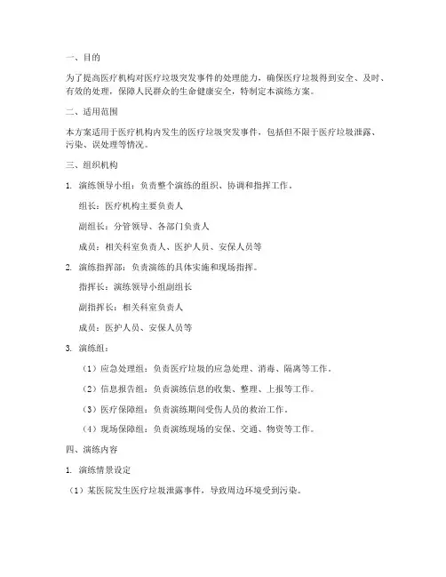 医疗垃圾应急预案演练方案
