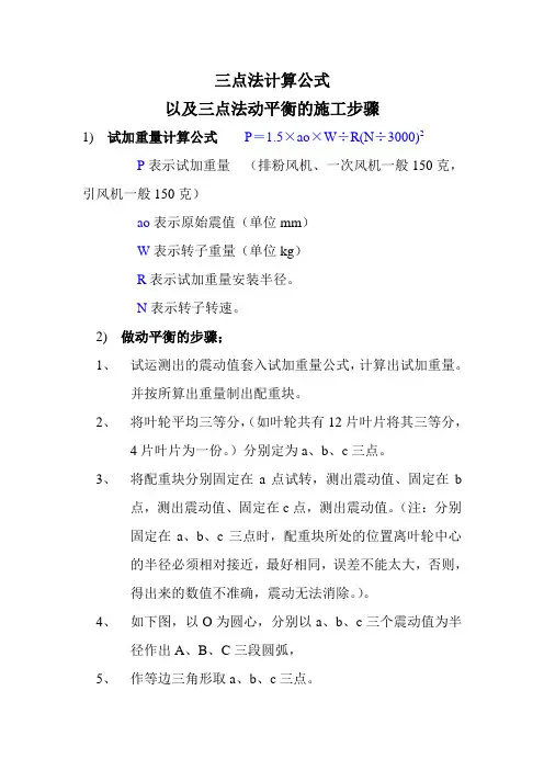 发电厂-三点法计算公式以及三点动平衡施工步骤(模板)