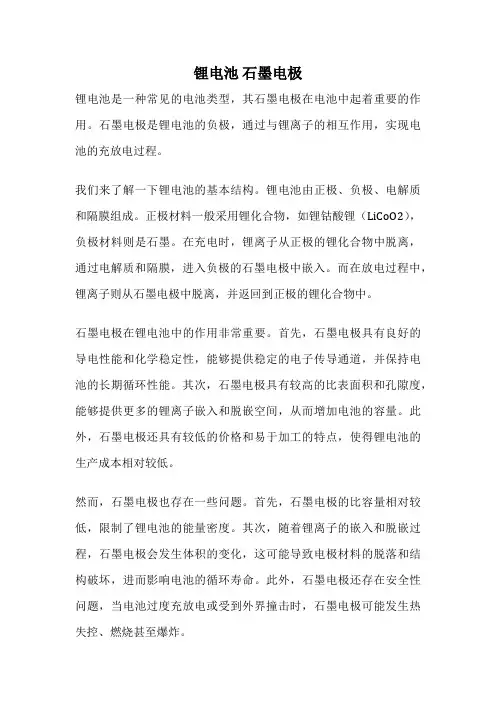 锂电池 石墨电极