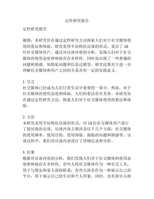 定性研究报告