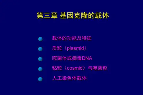 第三章 克隆载体的特征及类型