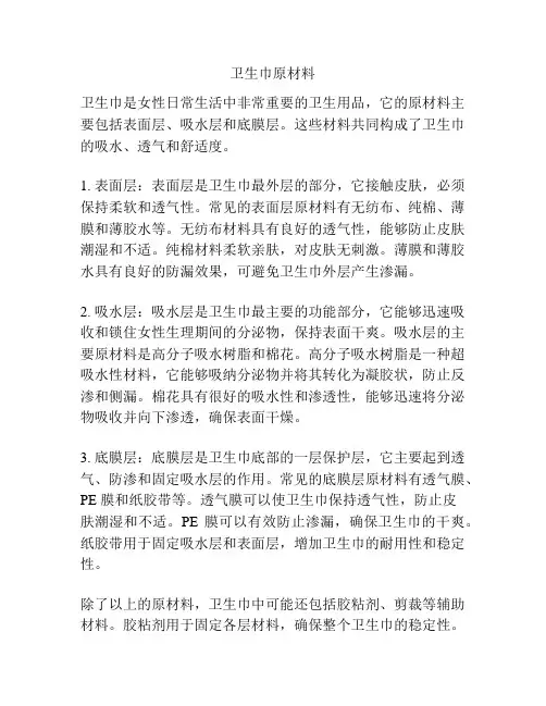 卫生巾原材料