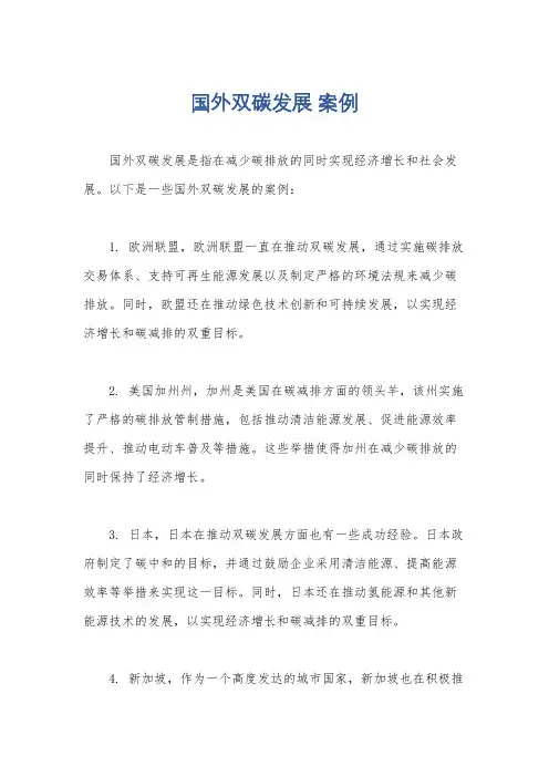 国外双碳发展 案例