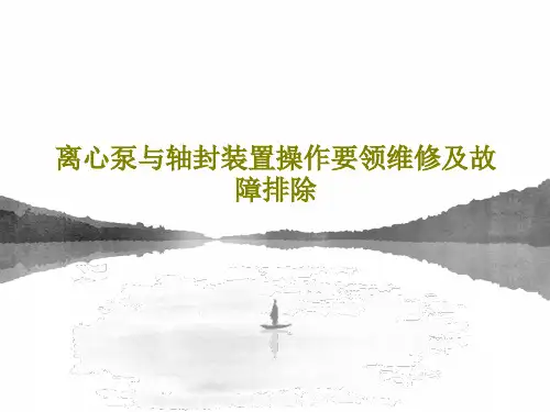 离心泵与轴封装置操作要领维修及故障排除59页PPT