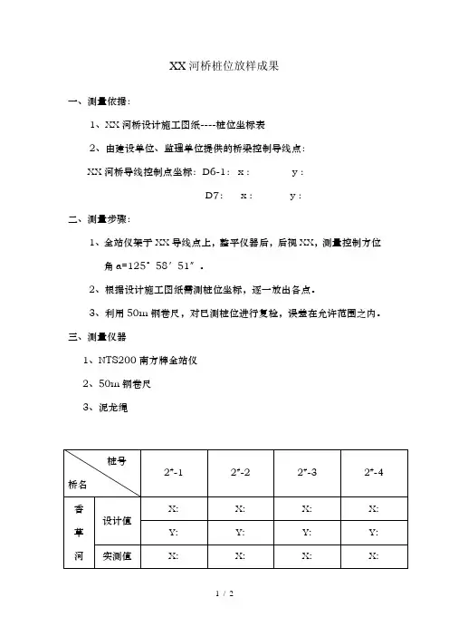 施工放样记录表