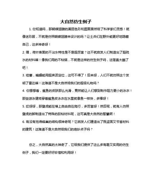 大自然仿生例子