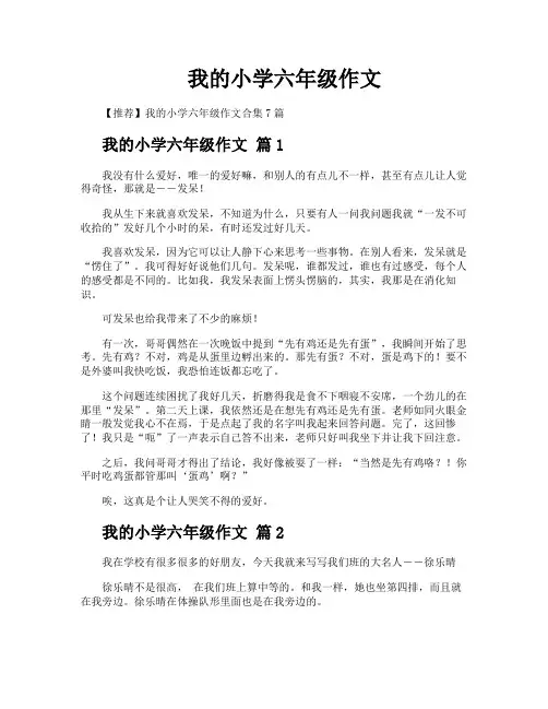我的小学六年级作文66